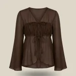 The Ripple Blouse - Marron