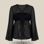 The Ripple Blouse - Negro
