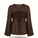 The Ripple Blouse - Marron
